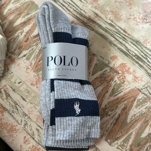 Polo Ralph Lauren crew socks 4 pack gray new with tags size large 10-13